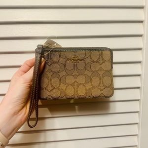 Coach Corner Zip Wristlet